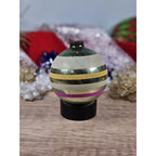 Vintage Hand Blown Glass Christmas Ornaments Stripes Stars Set of 3