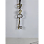 Betsey Johnson Vintage Charm Necklace Key Pendants Long Layered Statement
