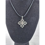 Vintage Sterling Silver Ornate Cross Necklace Pendant