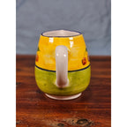 Vintage Ceramic Small Cherry Pitcher Yellow Green Hand Painted Country Kitchen