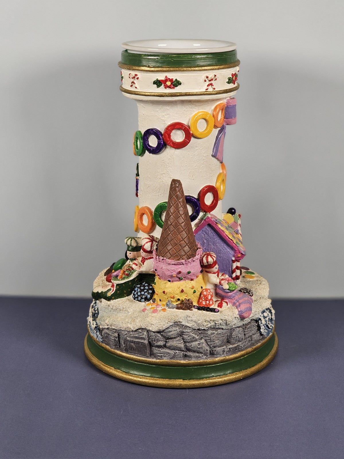 Danbury Lighthouses of Christmas "Candyland" Collin  Candlestick