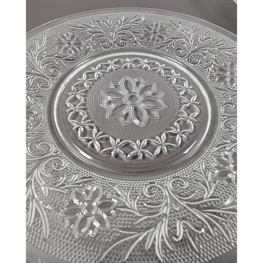 Anchor Hocking Sandwich Glass Plates Set of 2 Clear Pressed
