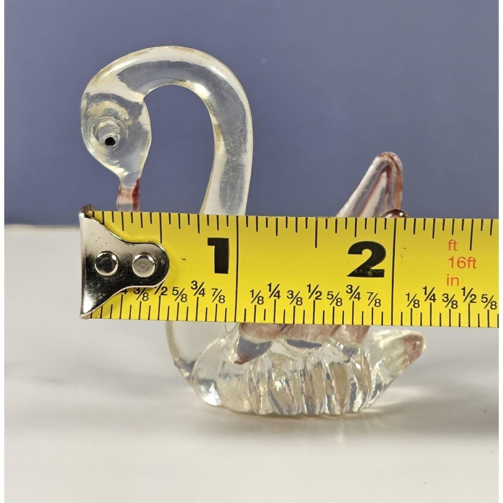 Vintage Acrylic Swan Figurines Clear Red Hong Kong Decor