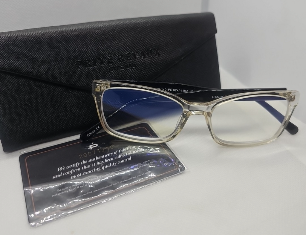 Prive Revaux The Professor Blue Light Reading Glasses Clear/Black With Case