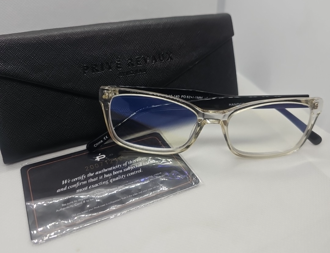 Prive Revaux The Professor Blue Light Reading Glasses Clear/Black With Case