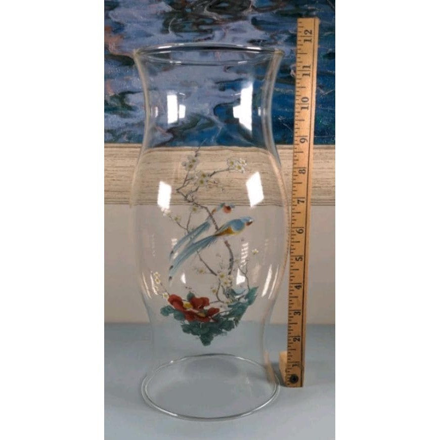 Vintage Hand Blown Glass Hurricane Globe 11.5" Colonial Candle Shade