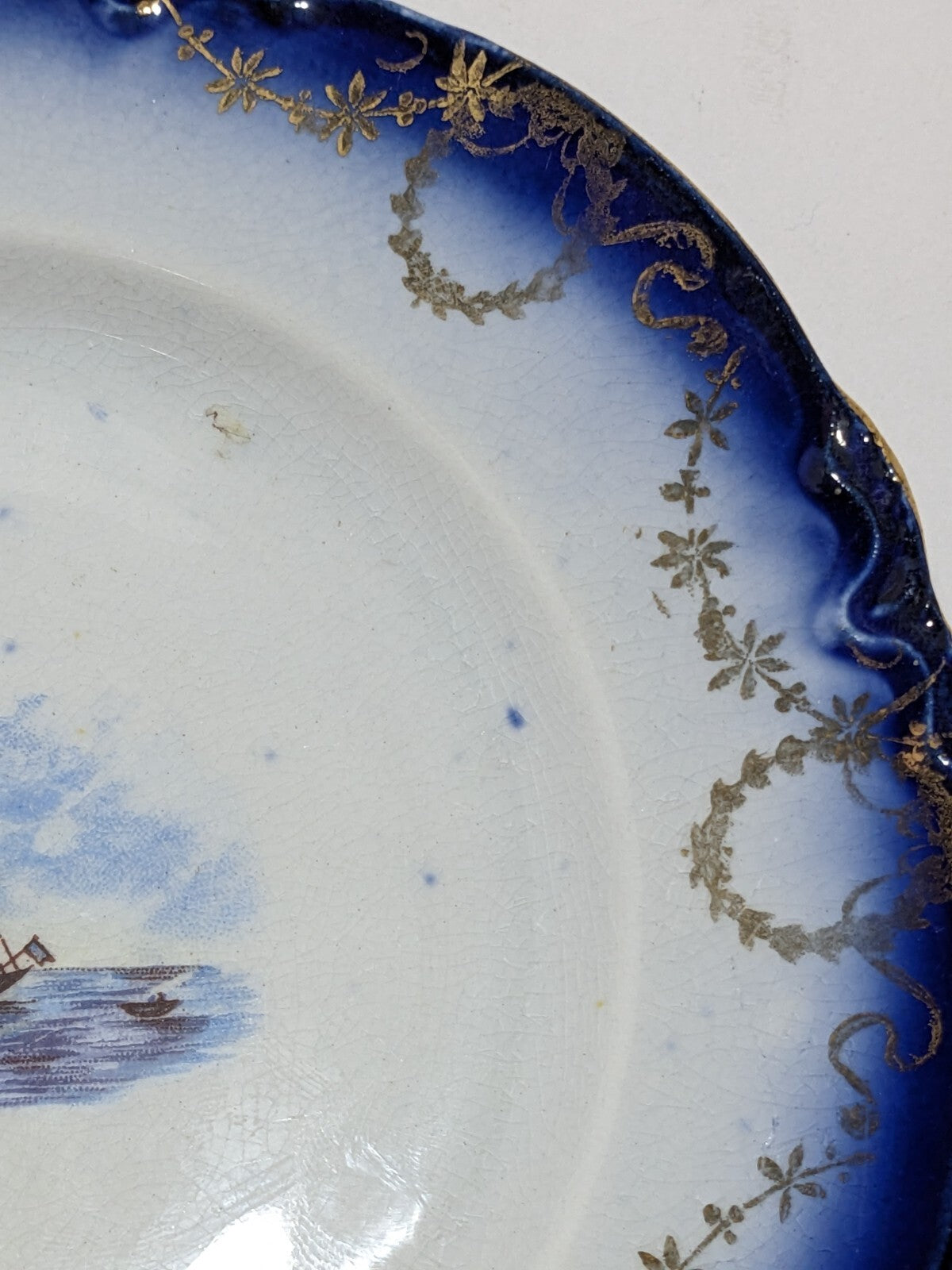 La Francaise Porcelain Blue and Gold Bread and Butter Plate #2