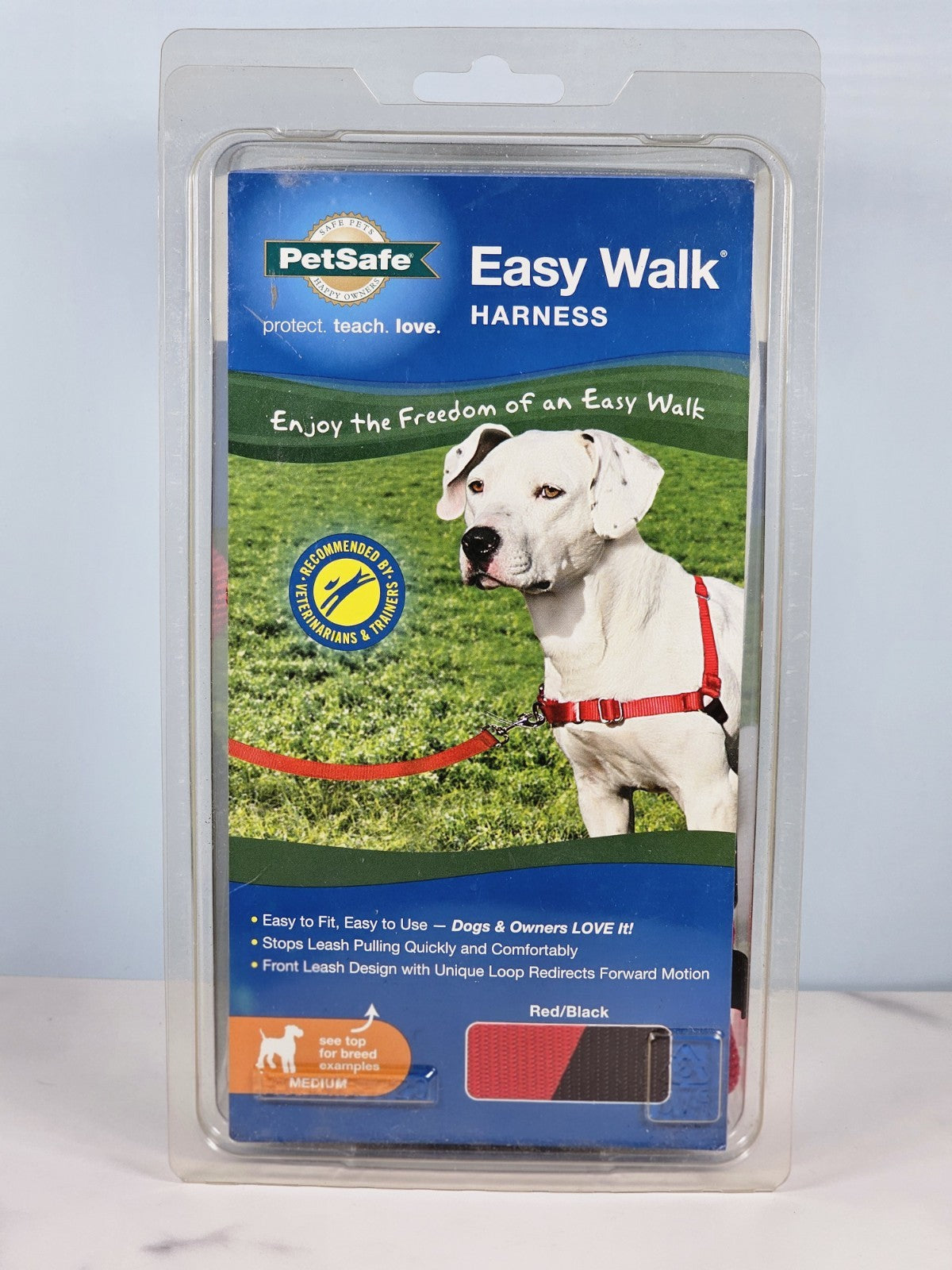 Pet Safe Dog Harness Medium Large Red Black Easy Walk No Pull Adjustable