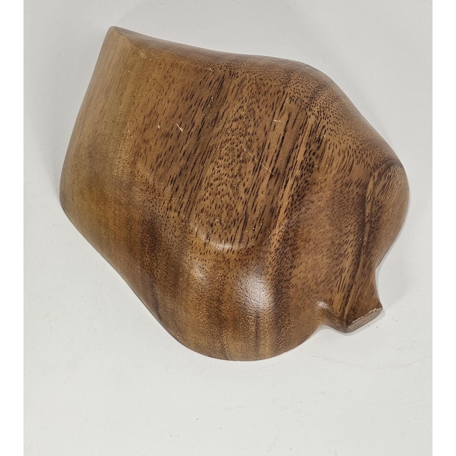 Monkey Pod Wood Leaf Bowls Set of 2 Handcrafted Handles