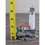 Miniature Lighthouse Figurine Hollow Resin Coastal Decor 4 Inch Nautical