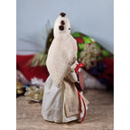 Vintage 1980s Angel Figurines Set of 2 Fabric Face Angels 7.5"