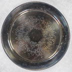 Vintage Wm Rogers Silver Plated Ornate Floral Serving Tray Plate