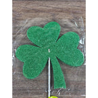 Set of 4 Green Polka Dot Clover Sprays 19" Glitter St Patrick Picks