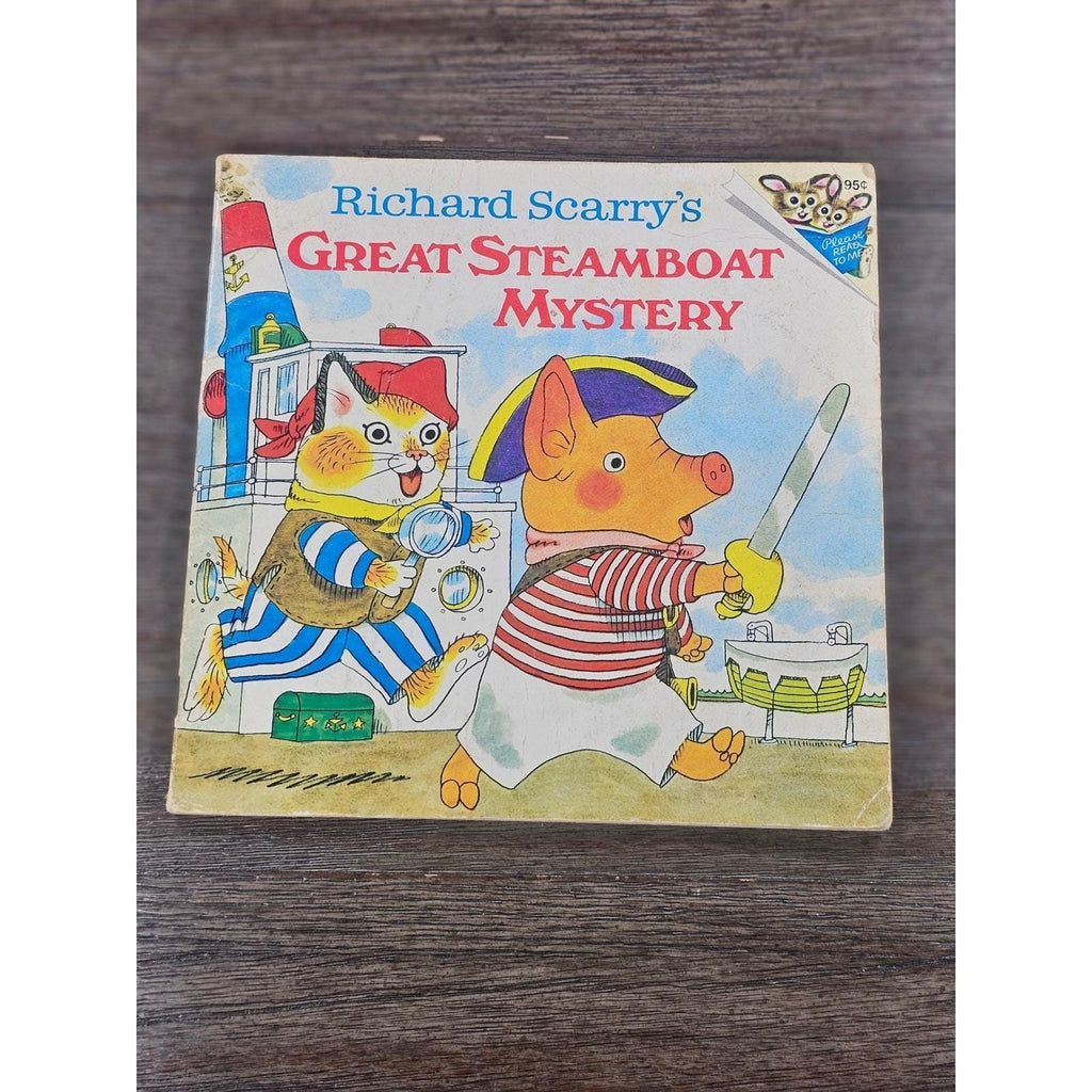 Vintage 1975 Richard Scarry Great Steamboat Mystery Pictureback Book