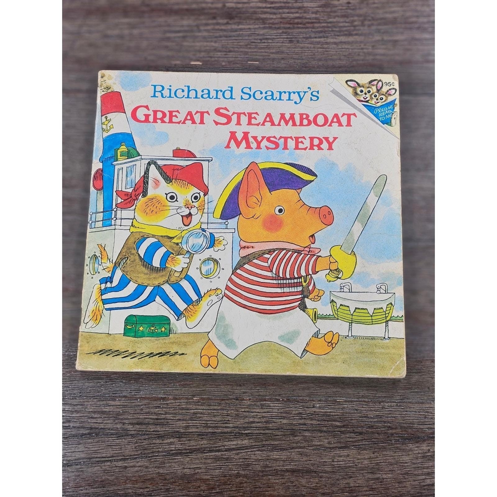 Vintage 1975 Richard Scarry Great Steamboat Mystery Pictureback Book