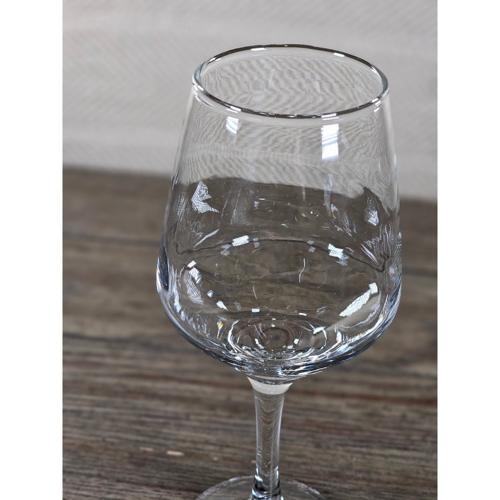 Vintage Clear Stemmed Wine Glass 8.5" Tall Classic Barware