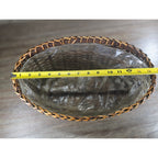 Vintage Woven Basket with Plastic Liner – Rustic Storage or Planter Basket