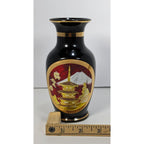 Vintage Chokin Vase Pagoda Scene Gold Gilded Japan 6.25"