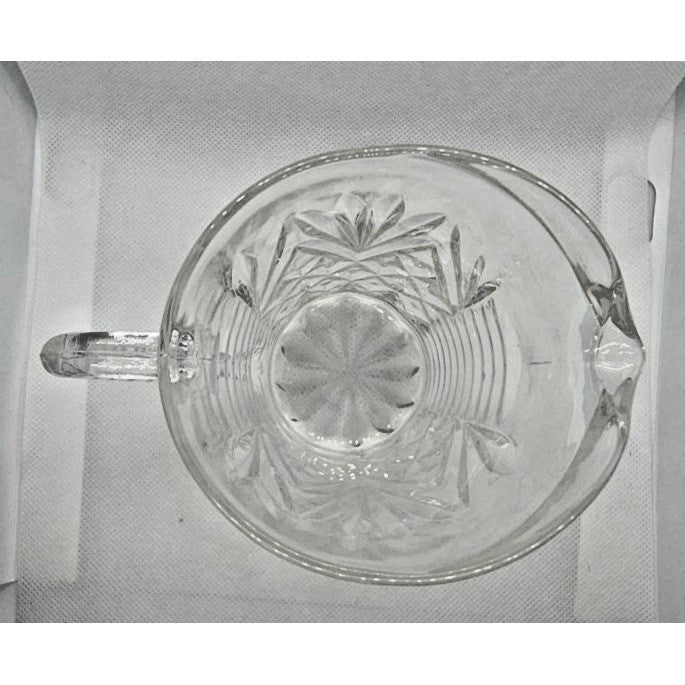 Vintage 5" Tall Anchor Hocking Pressed Pineapple Glass Creamer Pitcher 1960s