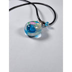 Glass Vial Pendant Necklace with Cork Stopper on Black Cord