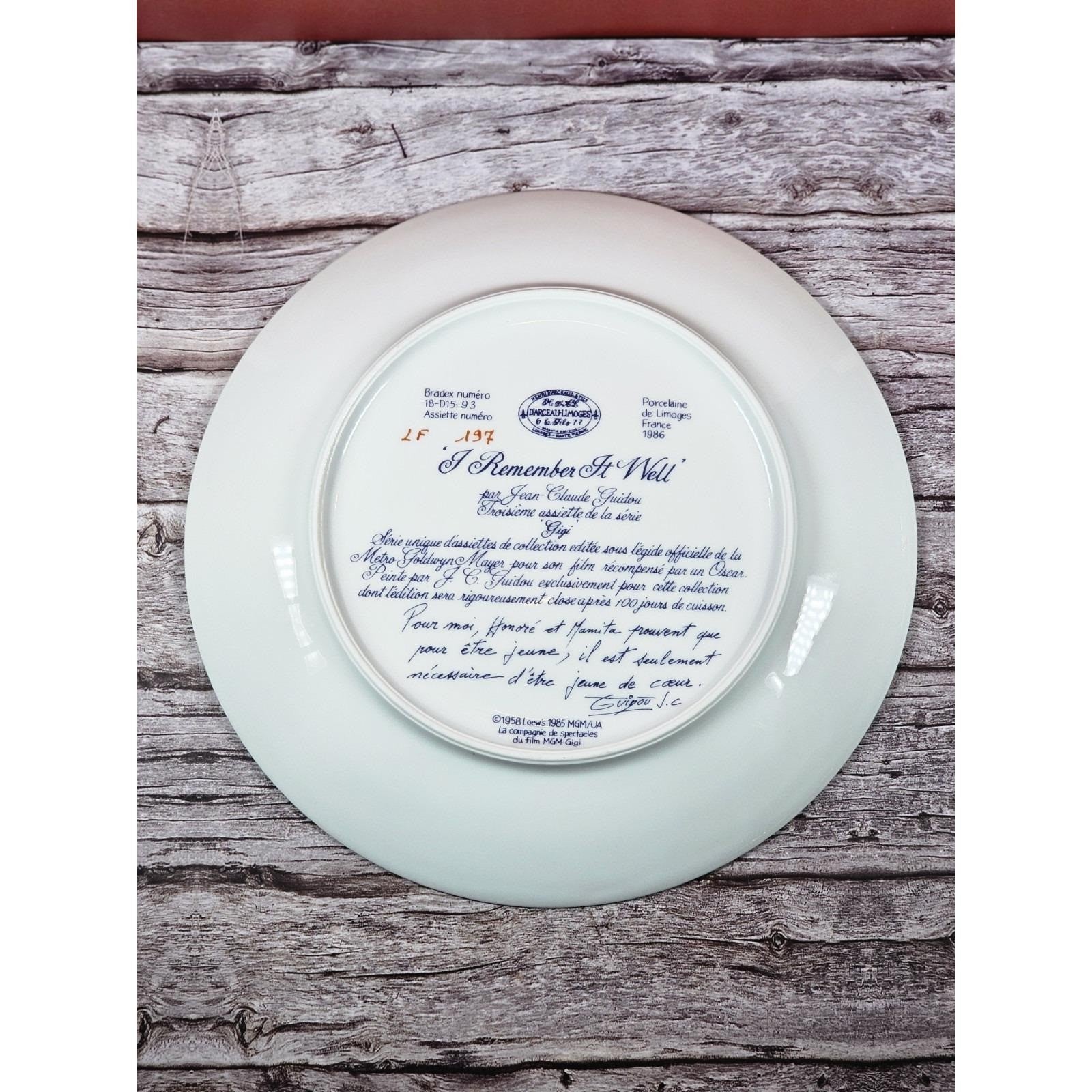 Vintage 1986 Limoges Gigi Collector Plate "I Remember It Well" 8.5 Inch