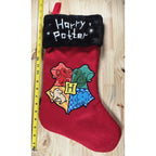 Vintage Harry Potter Hogwarts Crest Red & Black Christmas Stocking 18"