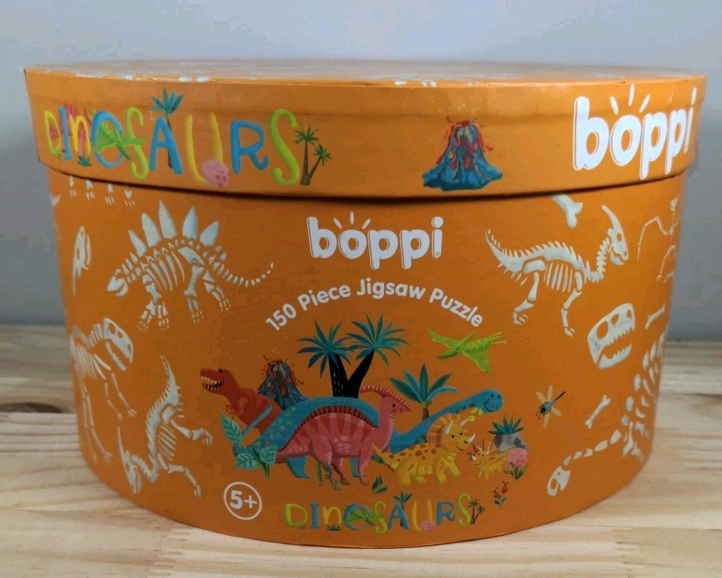 New Boppi Kids 150 pcs Round "Dinosaurs" Jigsaw Puzzle by Laura Watson Sealed