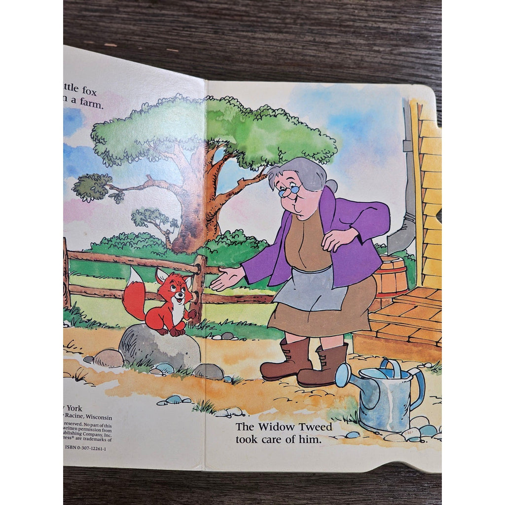 Vintage 1981 Walt Disney The Fox Finds a Friend Golden Sturdy Shape Book Tod