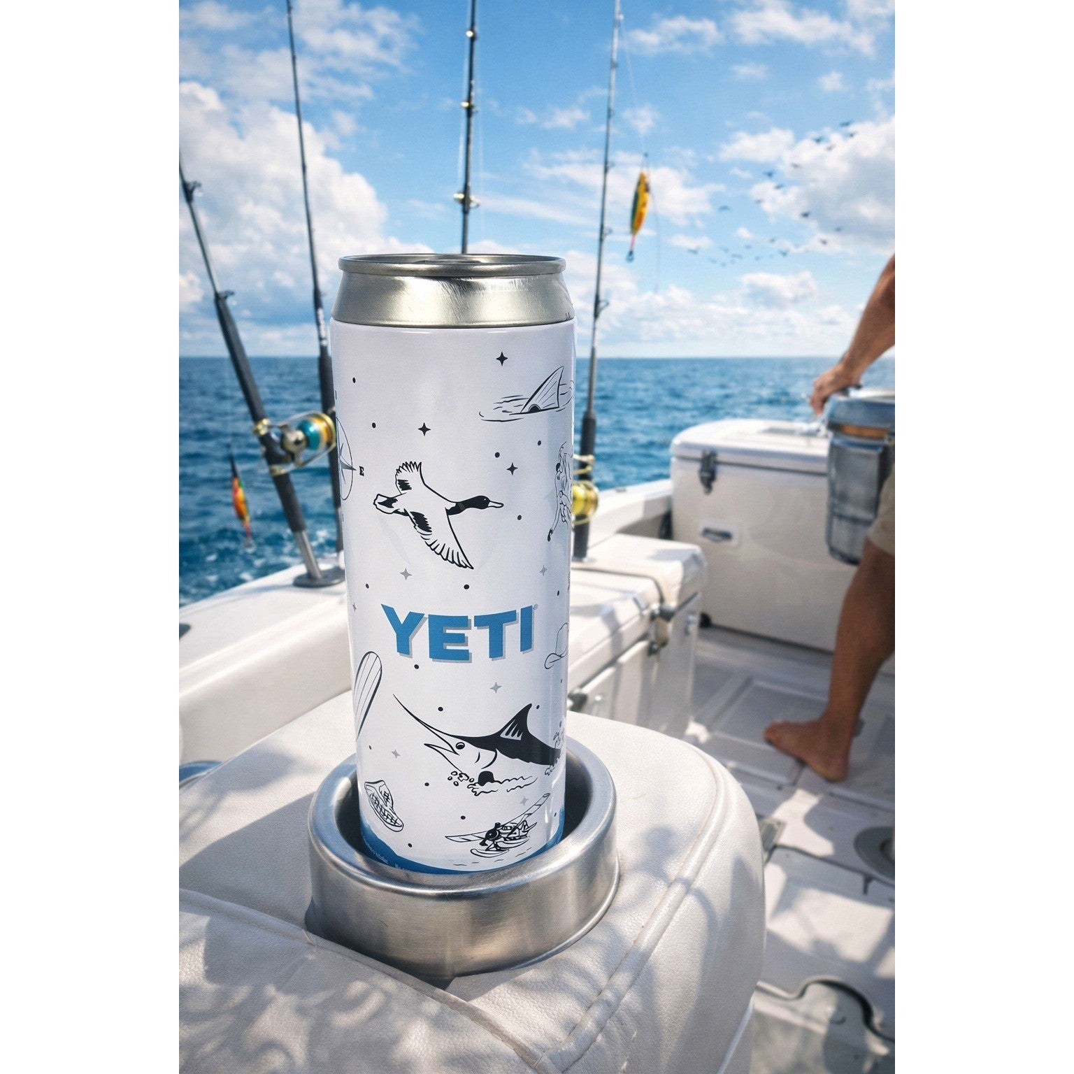 Vintage YETI Stash Can Limited Edition Aluminum Pop Top Canister