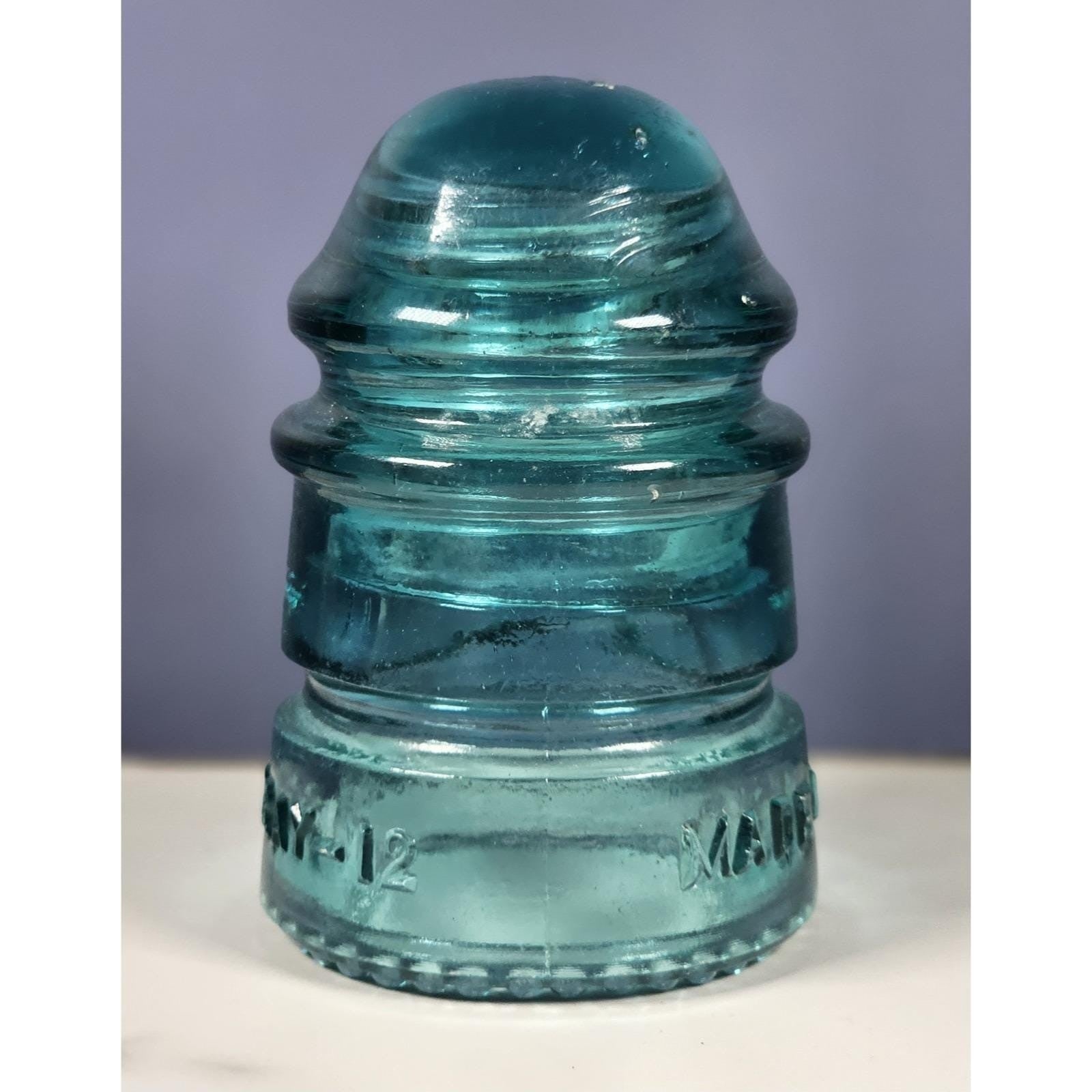 Vintage Hemingray No 12 Glass Insulator Aqua Utility Glass
