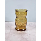 Vintage Wheaton Amber Pineapple Glass | Textured Mid Century Drinkware