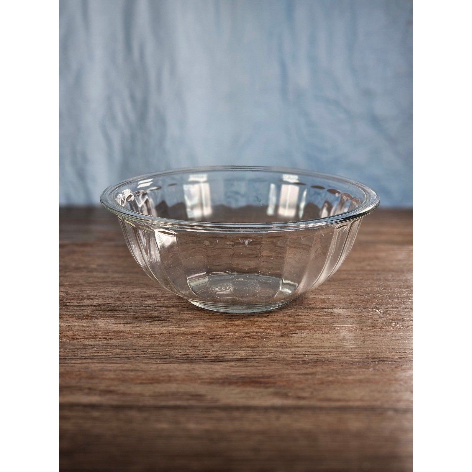 Vintage Clear Glass Mixing Bowl | 9.5" Round Utility Bowl