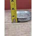 Vintage Aluminum Coaster Set of 3 Embossed D Monogram 3 3/8 Inch