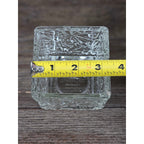 Vintage Avon Clear Pressed Glass Square Votive Candle Holder