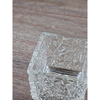 Vintage Avon Clear Pressed Glass Square Votive Candle Holder