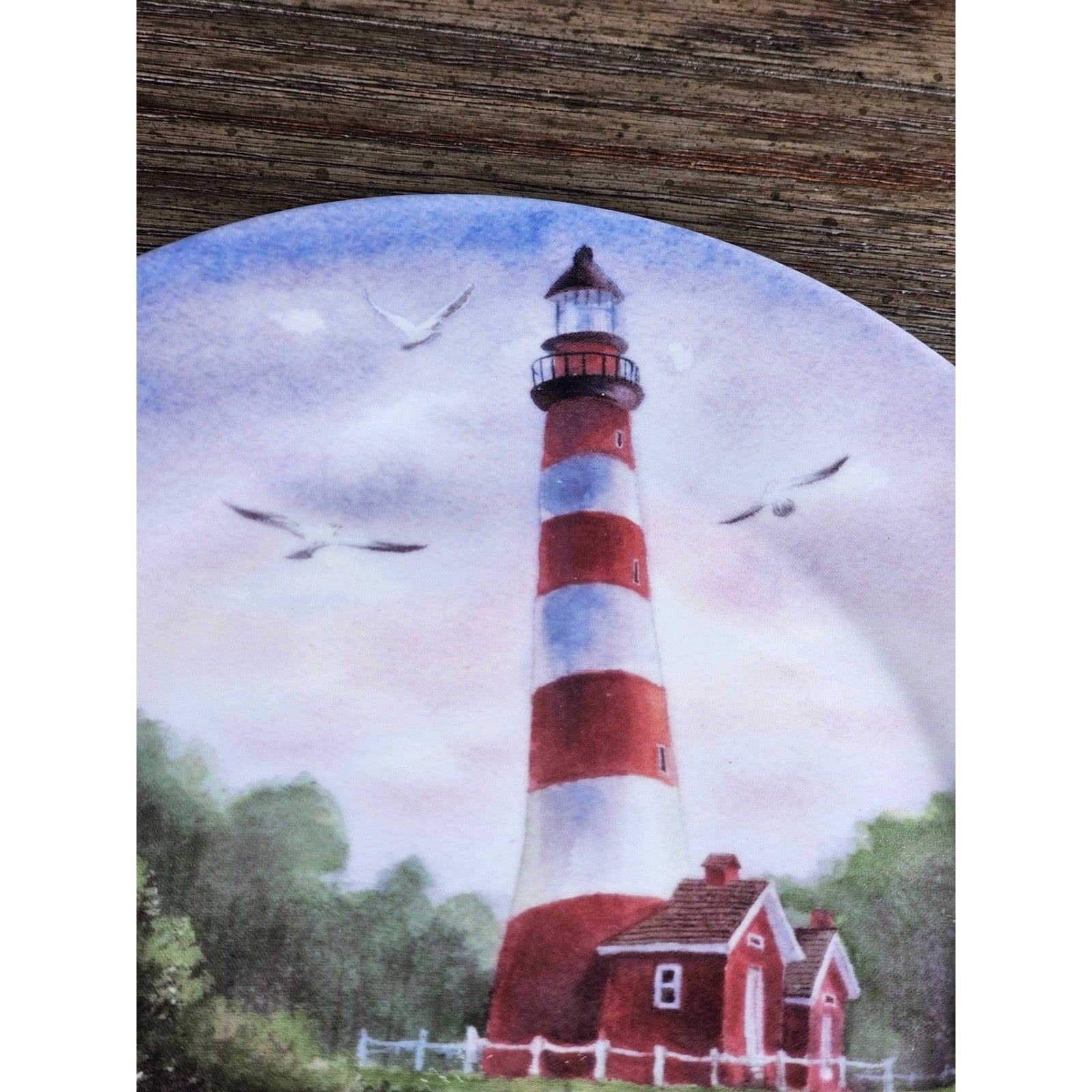 Virginia Assateague Lighthouse Decorative Plate 8 Inch Coastal Decor