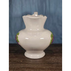 Vintage Ceramic Pitcher with Grape Design | White Pottery Vase Creamer
