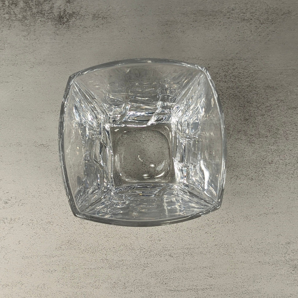 Vintage Heavy Glass Rocks Glasses Set of 4 Ice Cube Base Tumblers