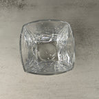 Vintage Heavy Glass Rocks Glasses Set of 4 Ice Cube Base Tumblers