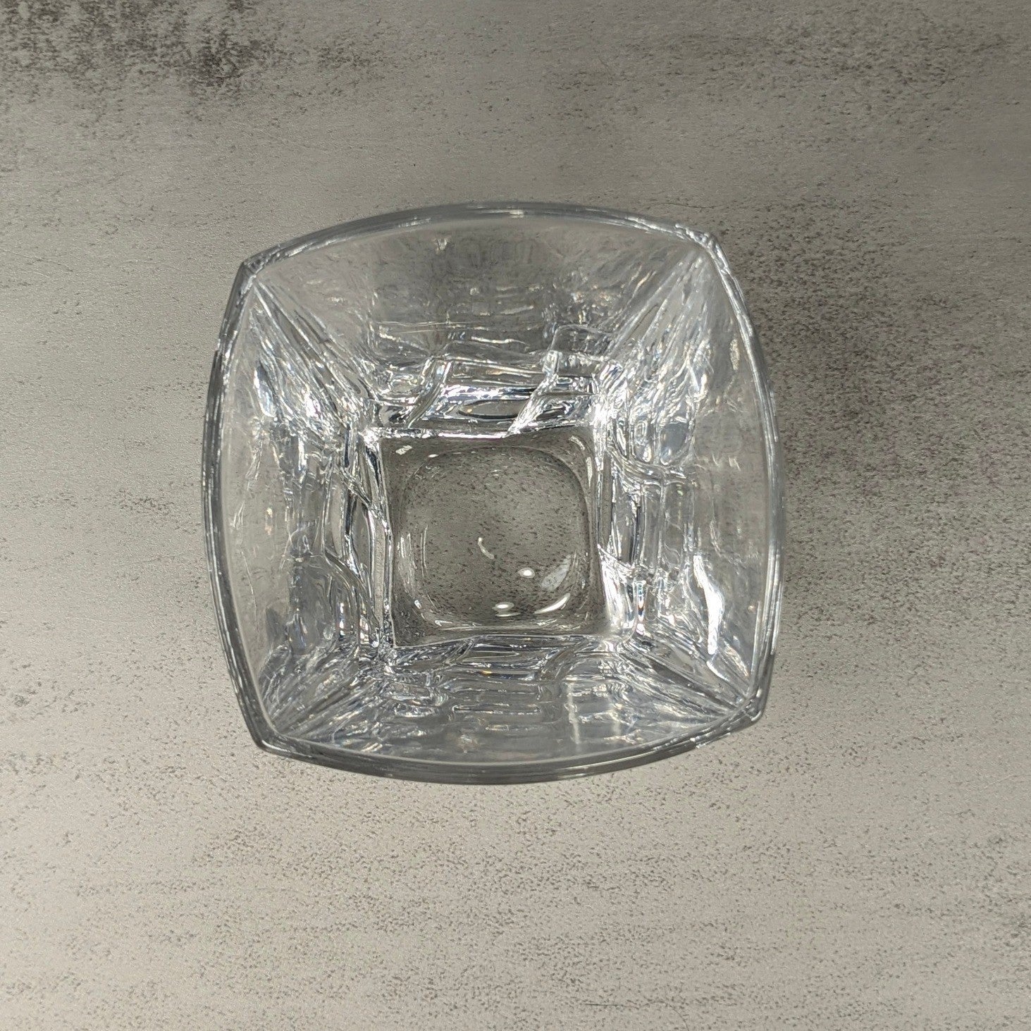 Vintage Heavy Glass Rocks Glasses Set of 4 Ice Cube Base Tumblers