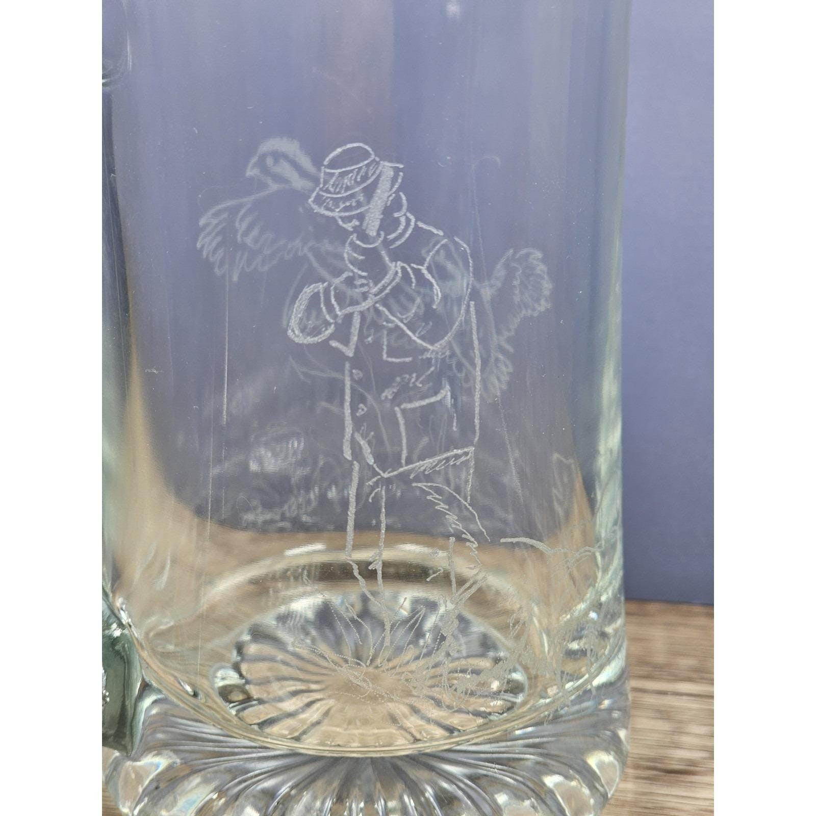 Vintage Etched Beer Mug CC Shoaf 1995 Hunter Ducks Glass Stein
