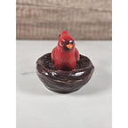Cardinal Bird Salt Pepper Shakers Nest Set Ceramic Vintage