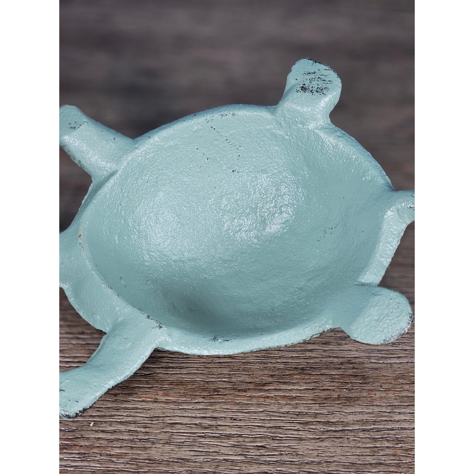 Cast Iron Turtle Decor Tabletop Accent Green Patina Coastal Figurine