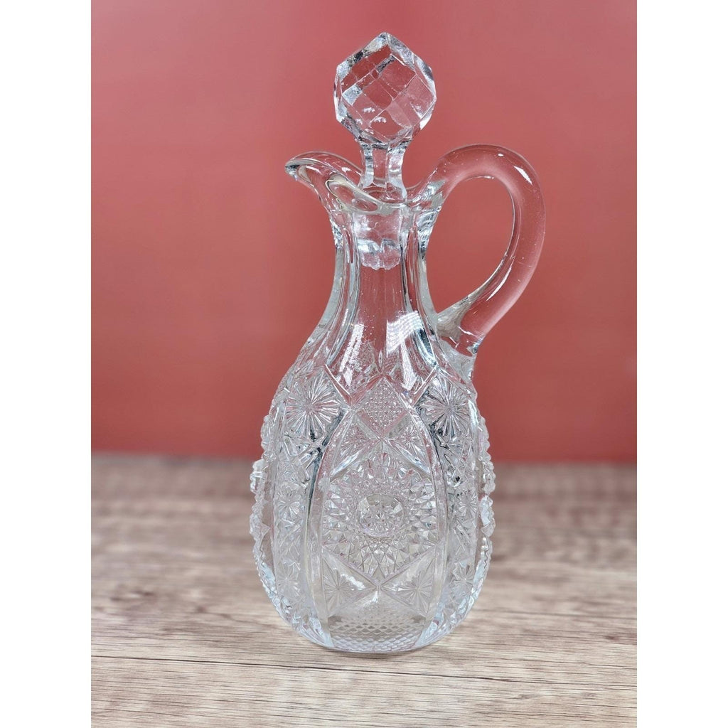 Vintage EAPG Imperial Glass Cruet Octagon Bellaire 7" – Damaged Stopper