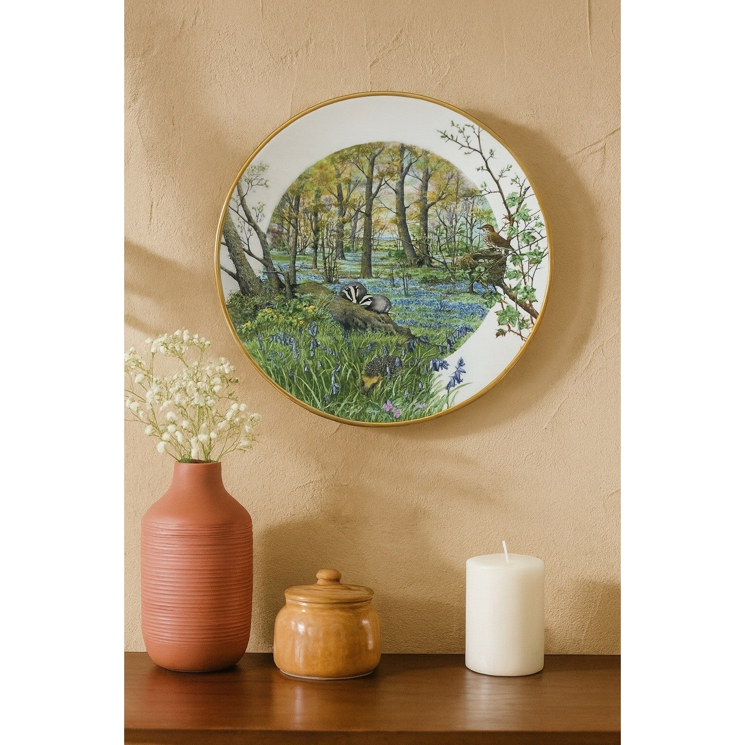 Vintage Franklin Porcelain Woodlands in April Plate by Peter Barrett 9 Inch