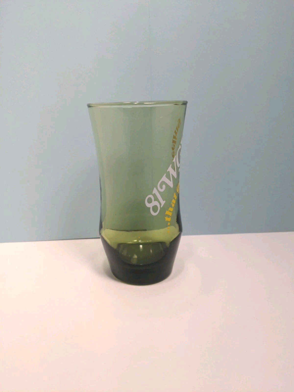 Vintage Libbey Green Tint 81WGY That Good Feeling Drinking Glass 
