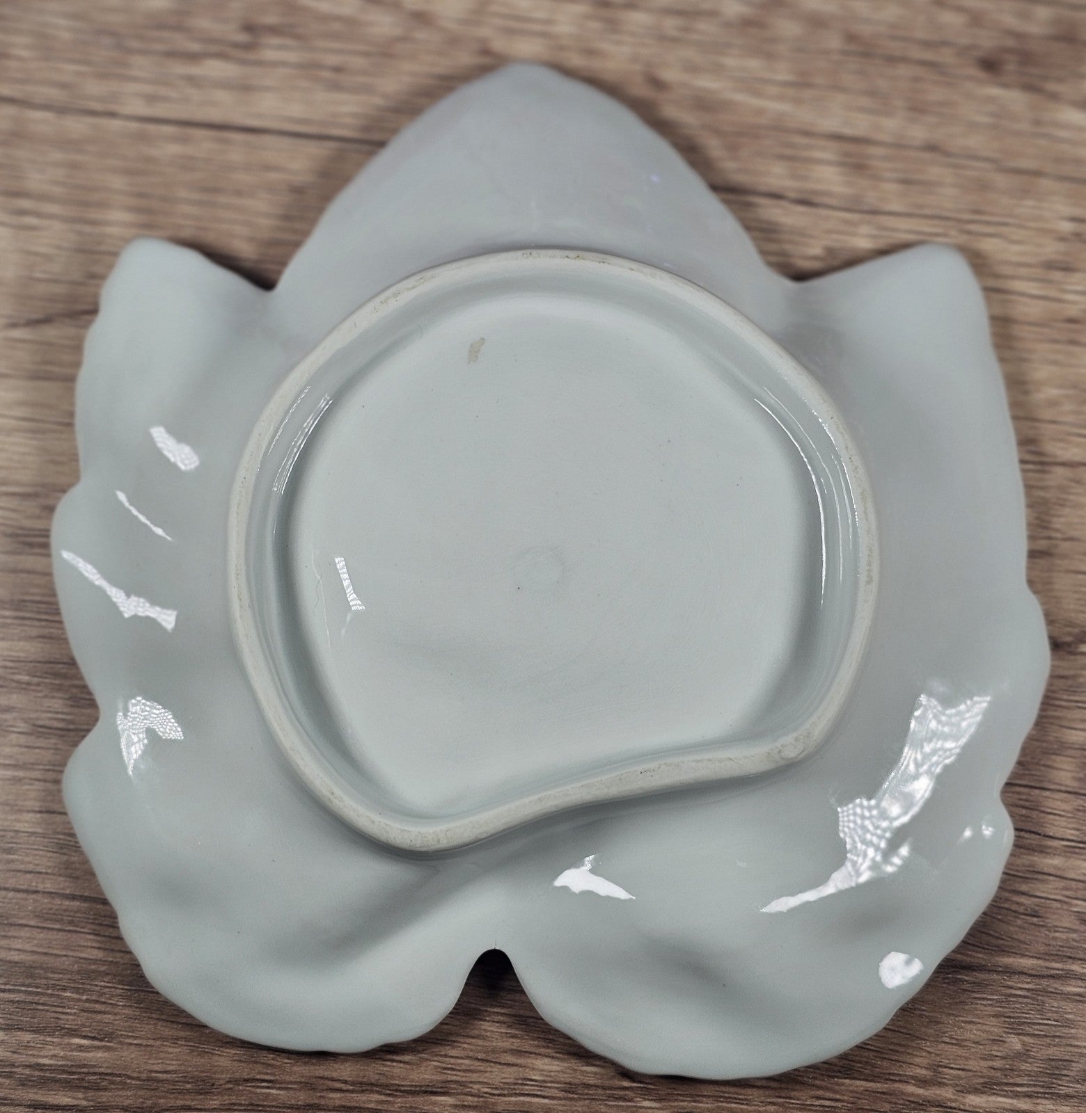 90s Vintage 7" X 7" Ceramic Red & White Maple Leaf Dish