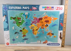 New Sealed Exploring Maps Super Color Puzzle 250 Pieces By Clementoni