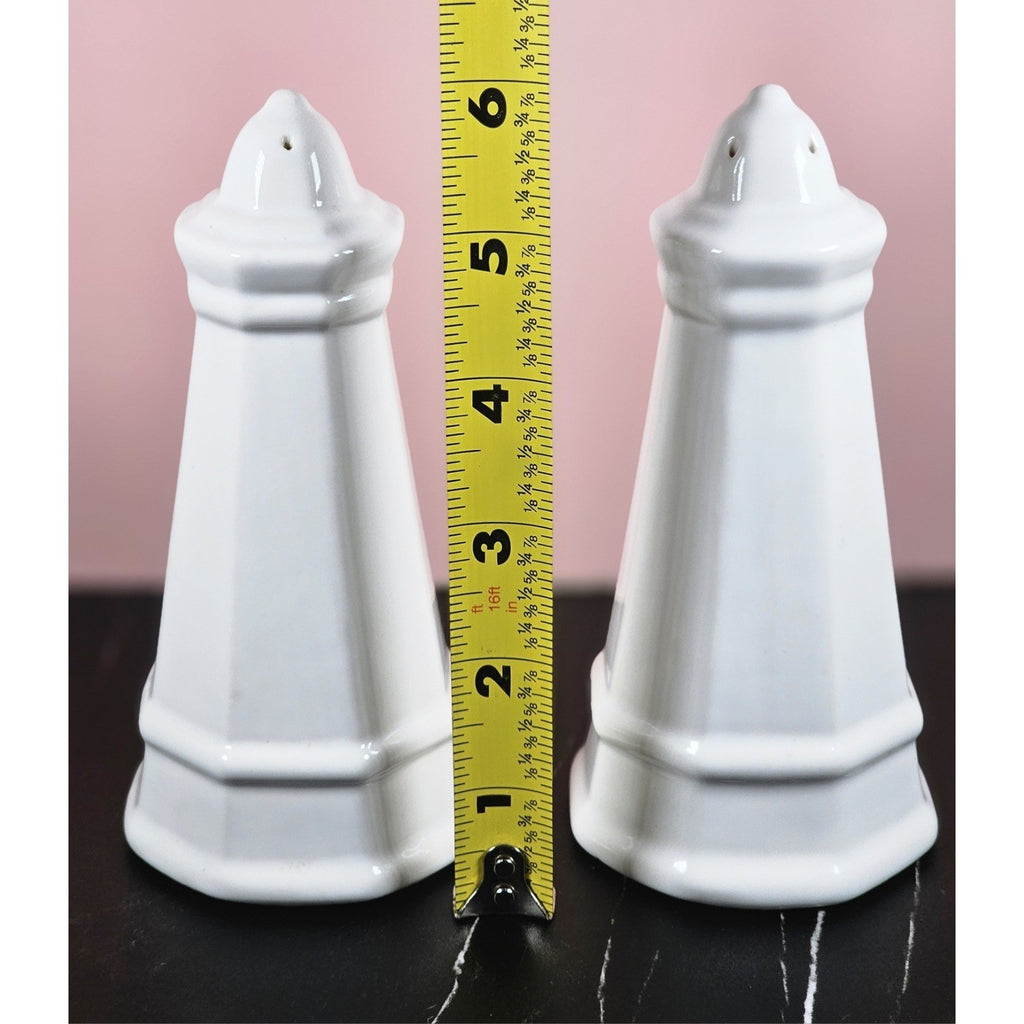 Vintage Pfaltzgraff Heritage Lighthouse Salt & Pepper Shakers White Ceramic