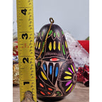 Peruvian Lucuma Gourd Bird Ornament Hand Carved Folk Art